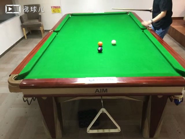 #业余三级考试#题2：底袋蛇彩5颗球清台，要求按从下往上顺序，白球全部碰一库走位。