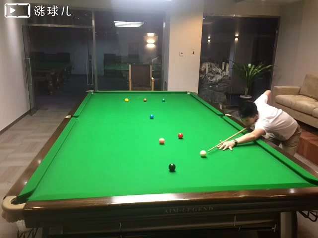 黑球叫红球线路6:中杆左塞一库#斯诺克走位线路#