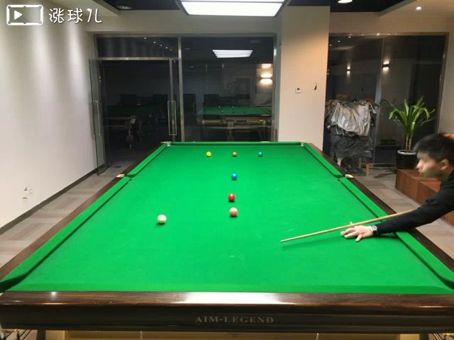 #斯诺克二级练习#题28:黑球高杆两库走位2