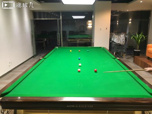 #斯诺克二级练习#题29:黑球高杆两库走位3