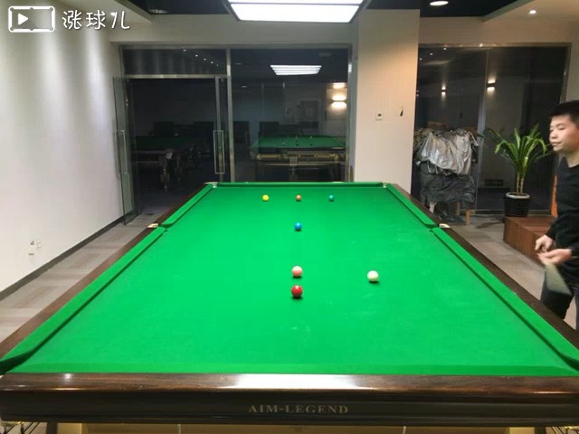 #斯诺克二级练习#题31:黑球中杆一库走位