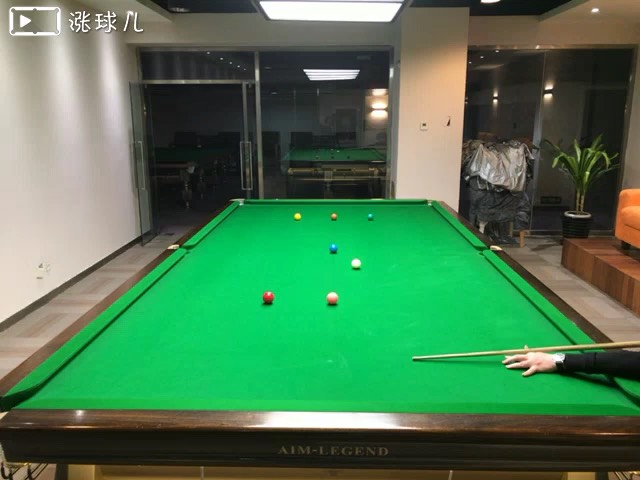 #斯诺克二级练习#题36:黑球中低杆走位3