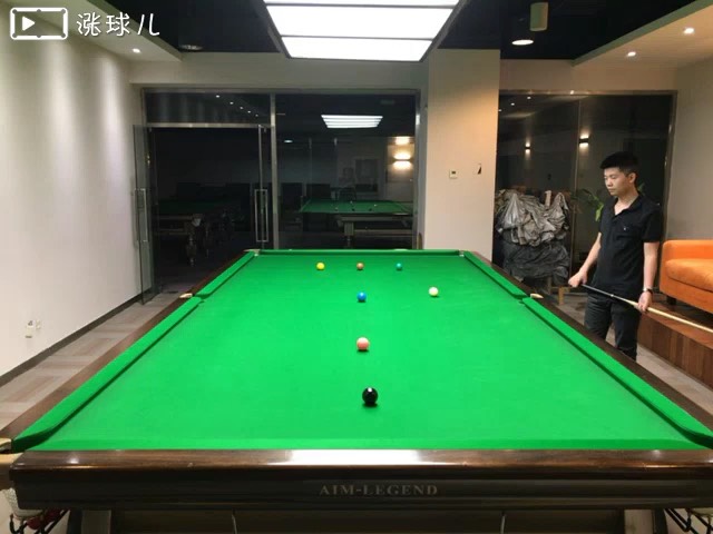 #斯诺克三级练习#题5:红叫蓝中高杆左塞两库走位