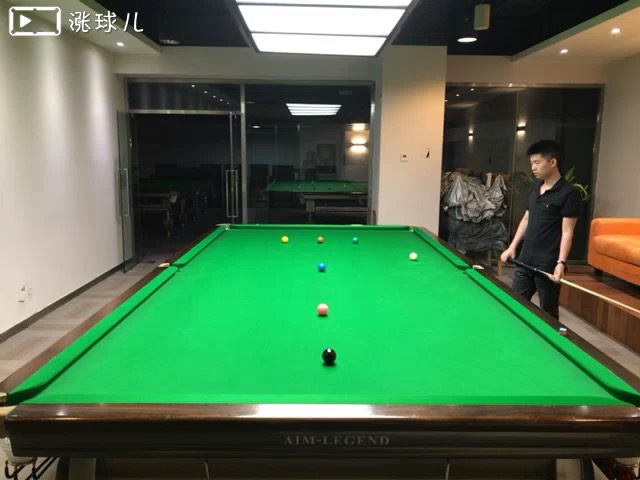 #斯诺克三级练习#题8:红叫蓝中高杆右塞两库走位