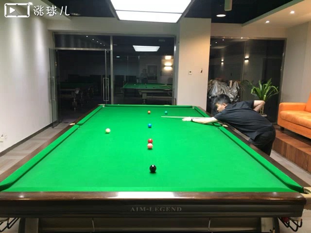 #斯诺克三级练习#题9:黄叫红低杆左塞一库走位