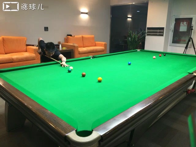 #斯诺克三级练习#题16:棕叫红高杆左塞两库走位