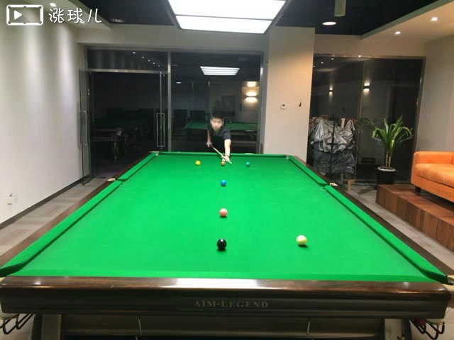 #斯诺克三级练习#题19:远台红球进攻1，推杆走位