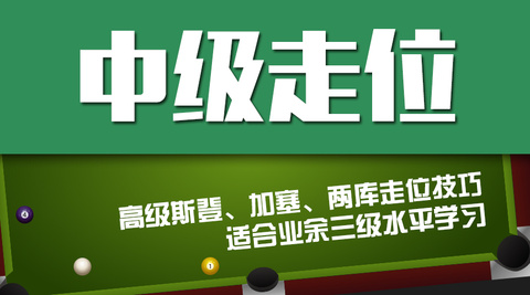 中级走位课程（8球）——中高低杆两库及加塞走位